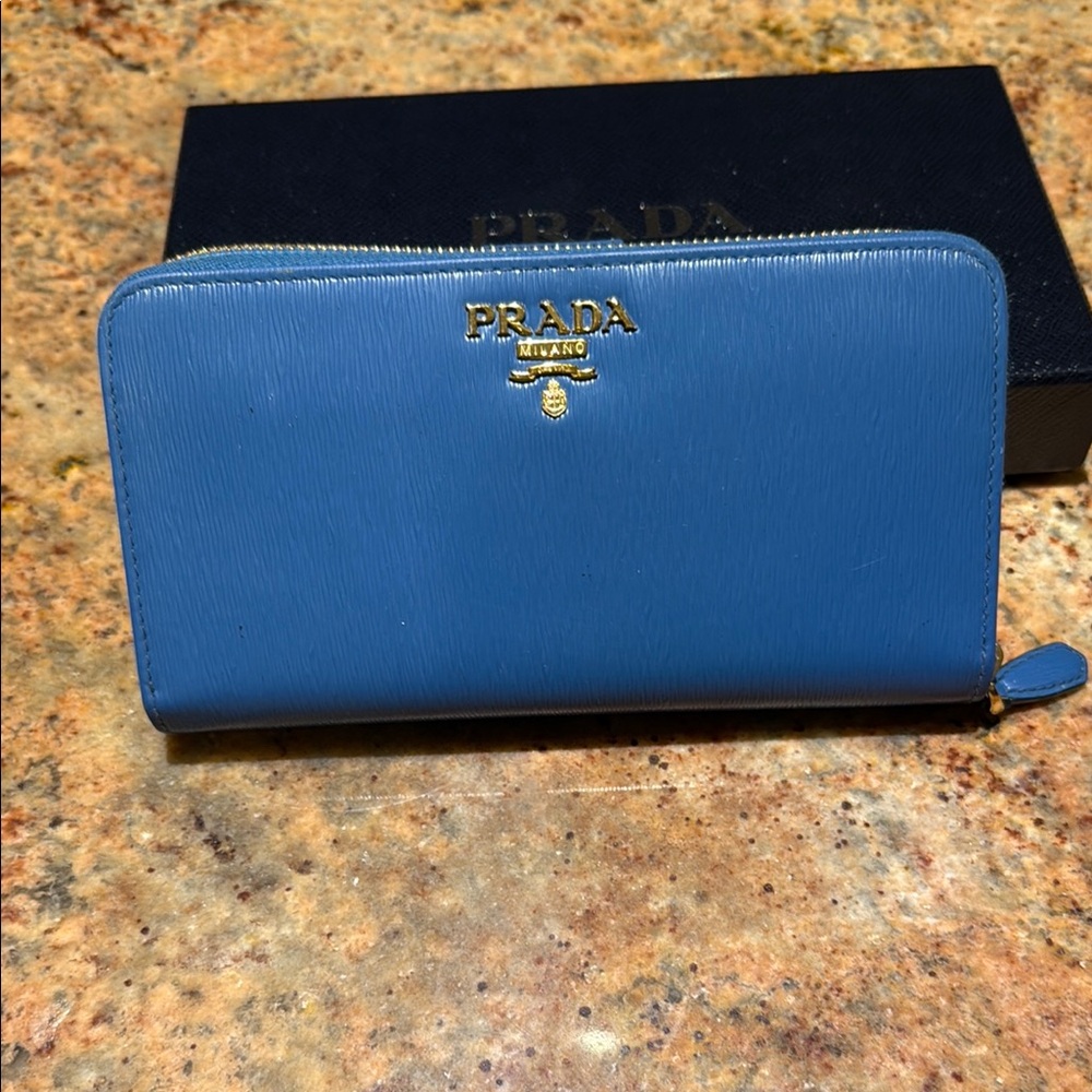 Prada Azure Leather Wallet